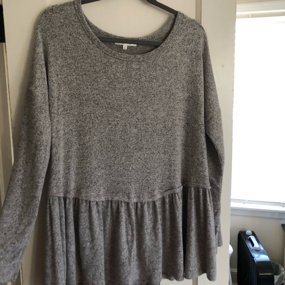 Peplum long sleeve sweater